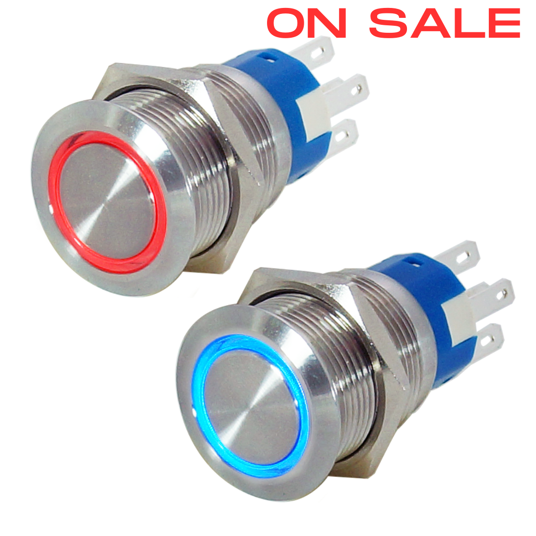 RELAXN SWITCH - PUSH BUTTON - ILLUMINATED - STAINLESS STEEL 5A