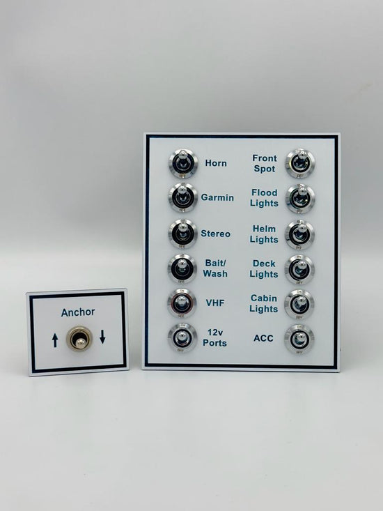 Bluewater Industries Custom Marine Boat Switch Panels Dash Panel Switches.
