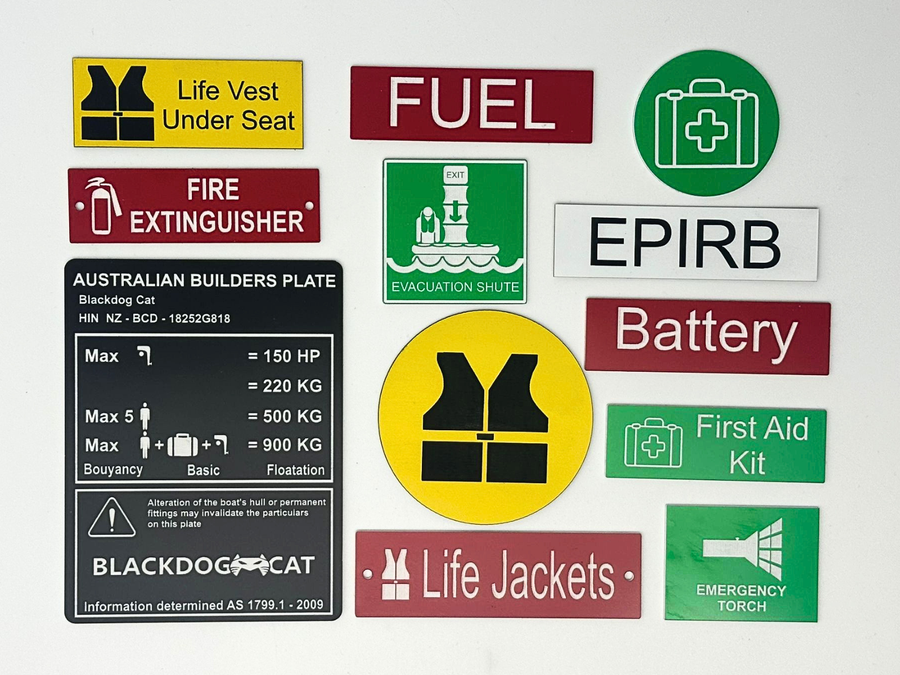 Marine safety and IMO Traffolyte signs made to order in Australia