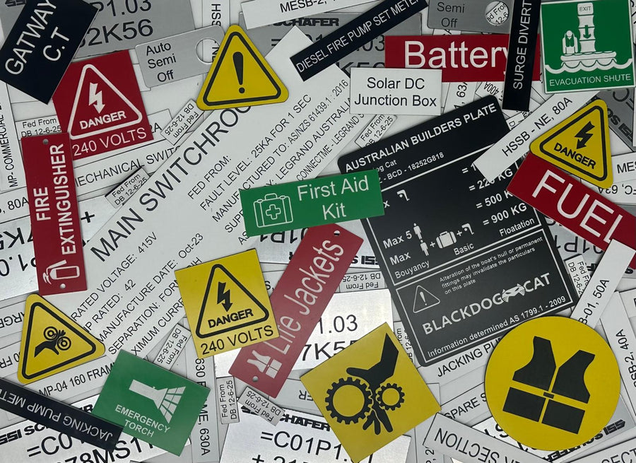 Custom made traffolyte labels