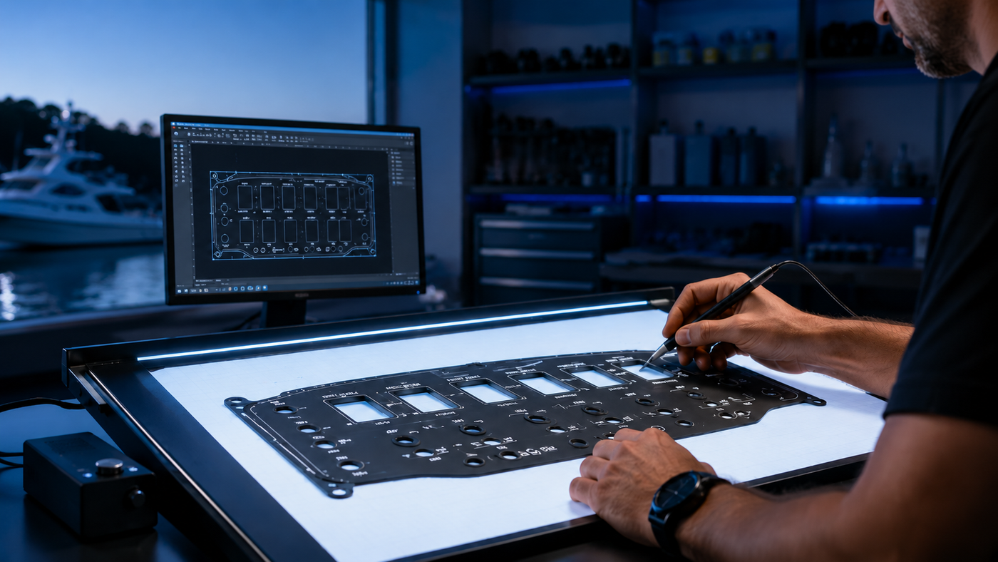 Digital tracing service for boat panels and flat templates