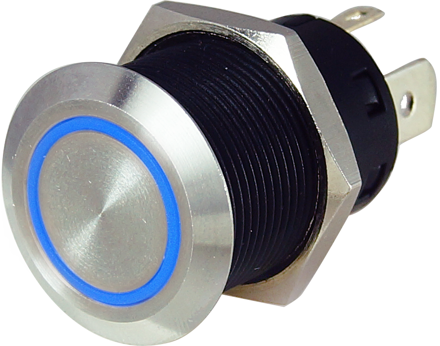 Marine Boat Stainless Steel Push-Button Switch With LED Ring