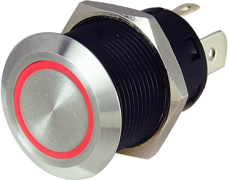 Marine Boat Stainless Steel Push-Button Switch With LED Ring