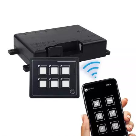 Marine Boat Membrane Touch Control Switch Panel with Bluetooth Front 6P